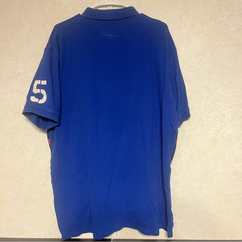 Ralph Lauren Blue Polo Shirt with Yellow Logo - Picture 2 of 9